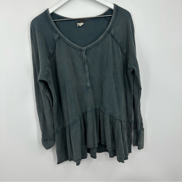 We The Free Coastline Peplum Top Size Large Boho Whimsical Fairy Button Up - Picture 10 of 10